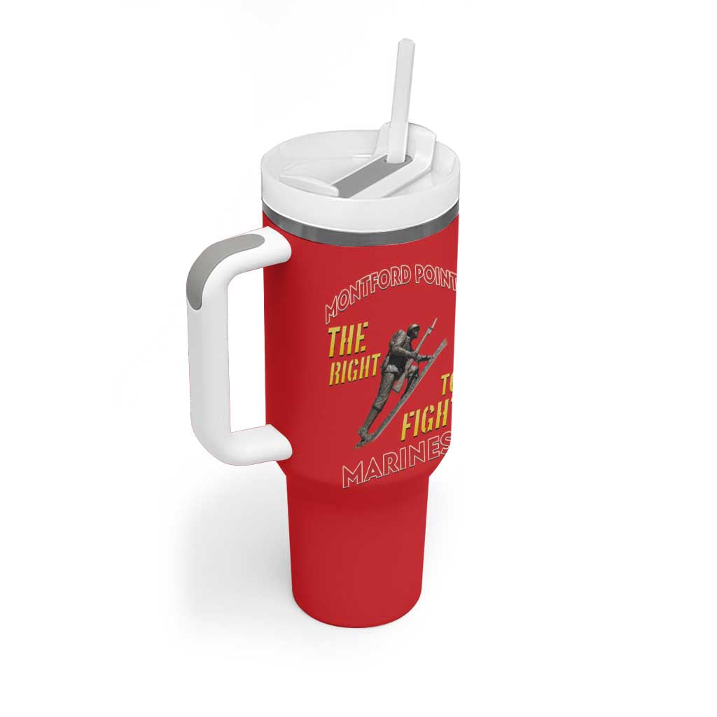African American Heroes Tumbler With Handle Montford Point Marines - Red LT15