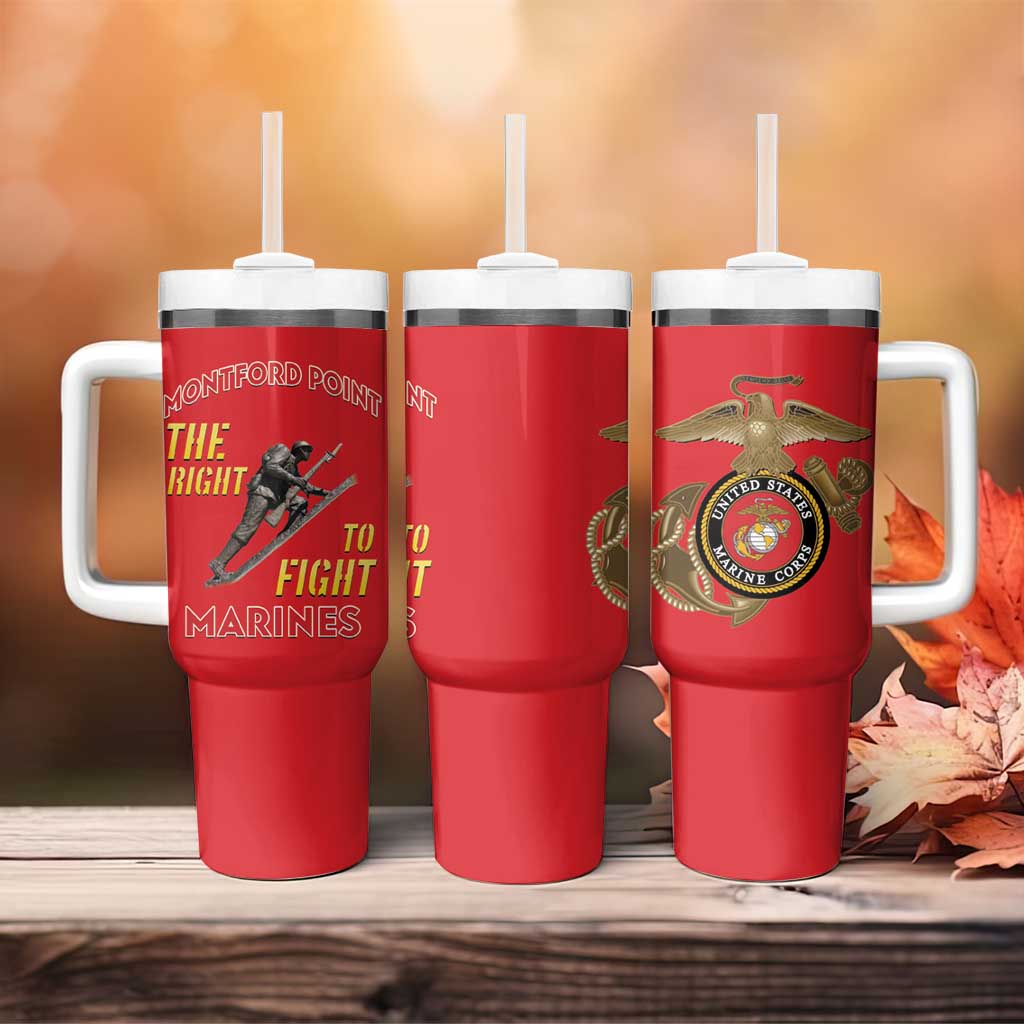African American Heroes Tumbler With Handle Montford Point Marines - Red LT15