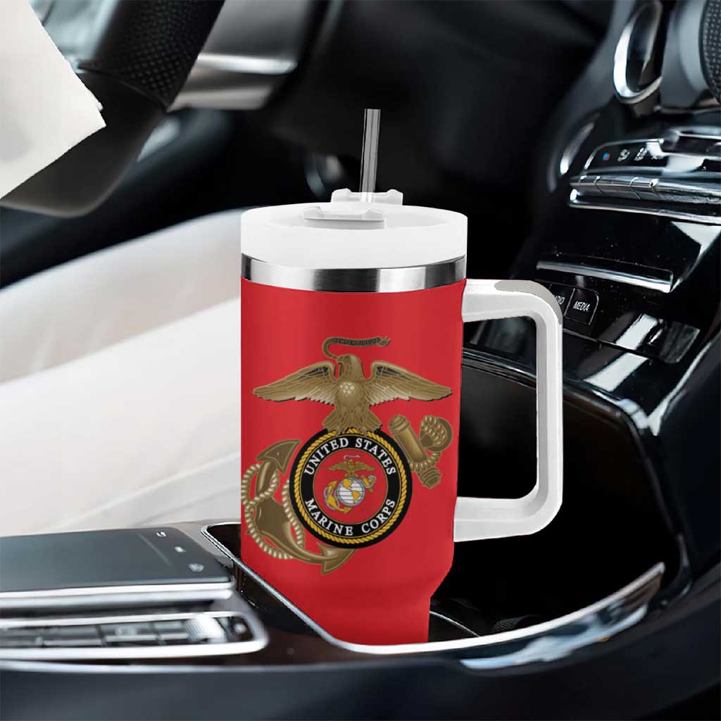 African American Heroes Tumbler With Handle Montford Point Marines - Red LT15