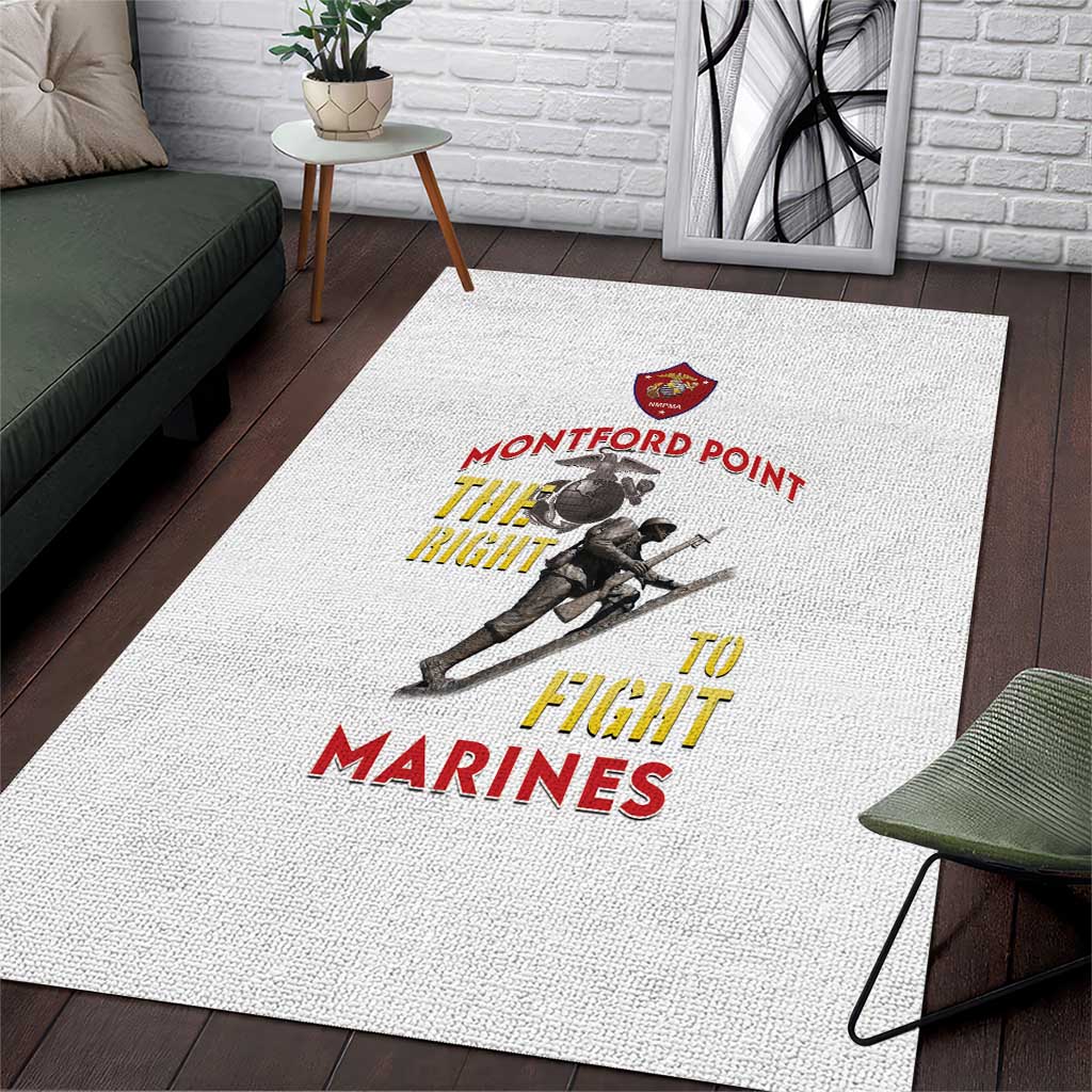 African American Heroes Area Rug Montford Point Marines - White LT15