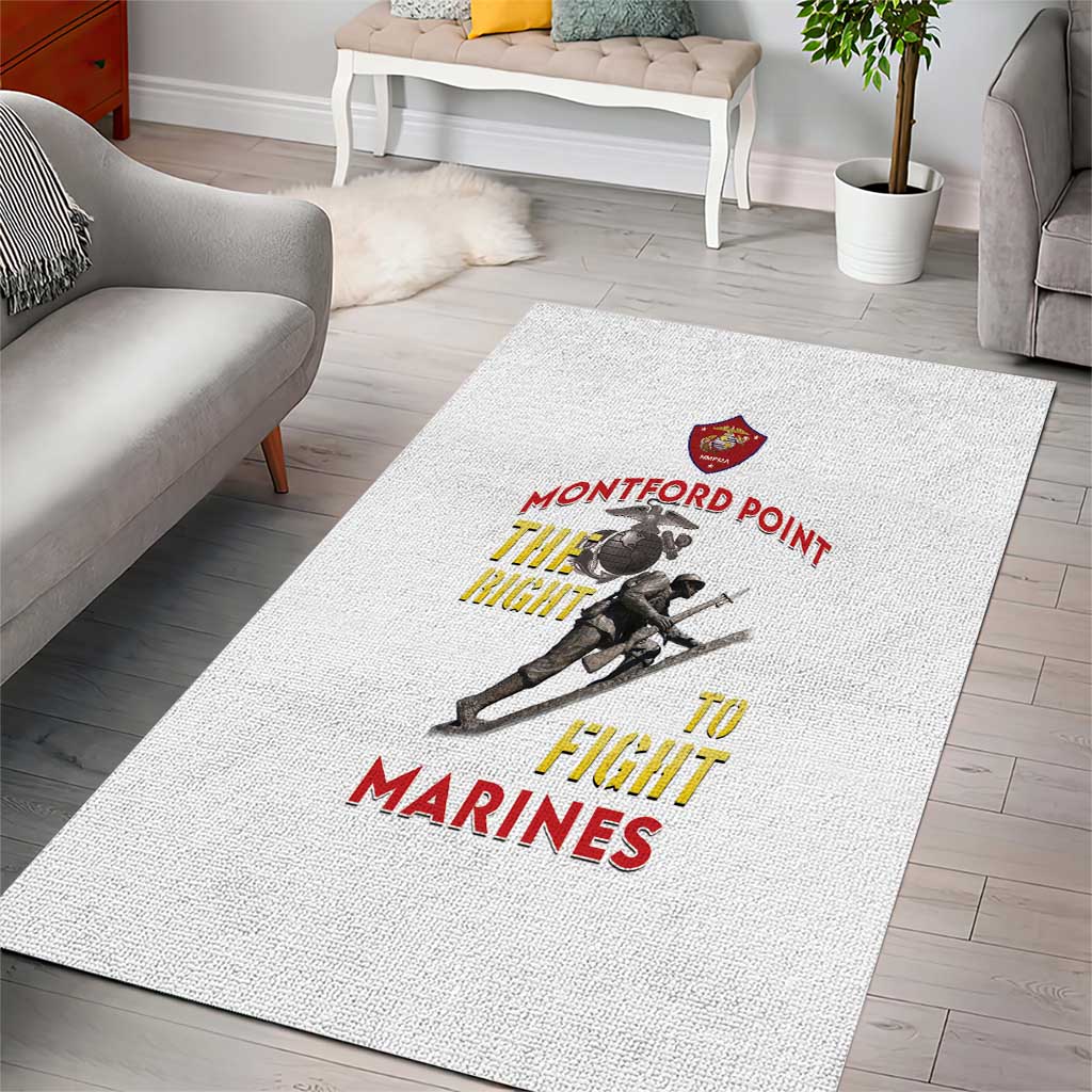 African American Heroes Area Rug Montford Point Marines - White LT15