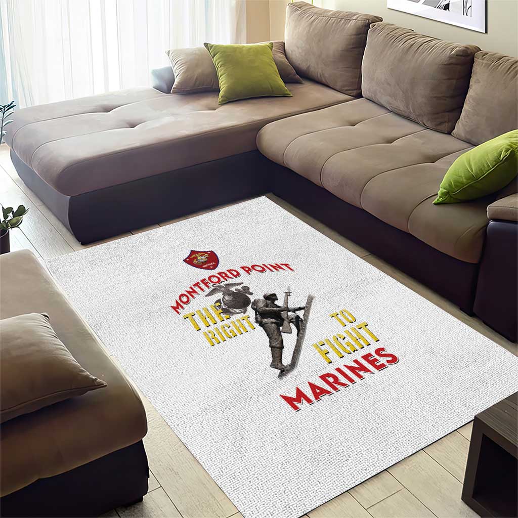 African American Heroes Area Rug Montford Point Marines - White LT15