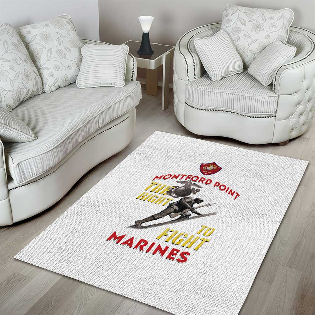 African American Heroes Area Rug Montford Point Marines - White LT15