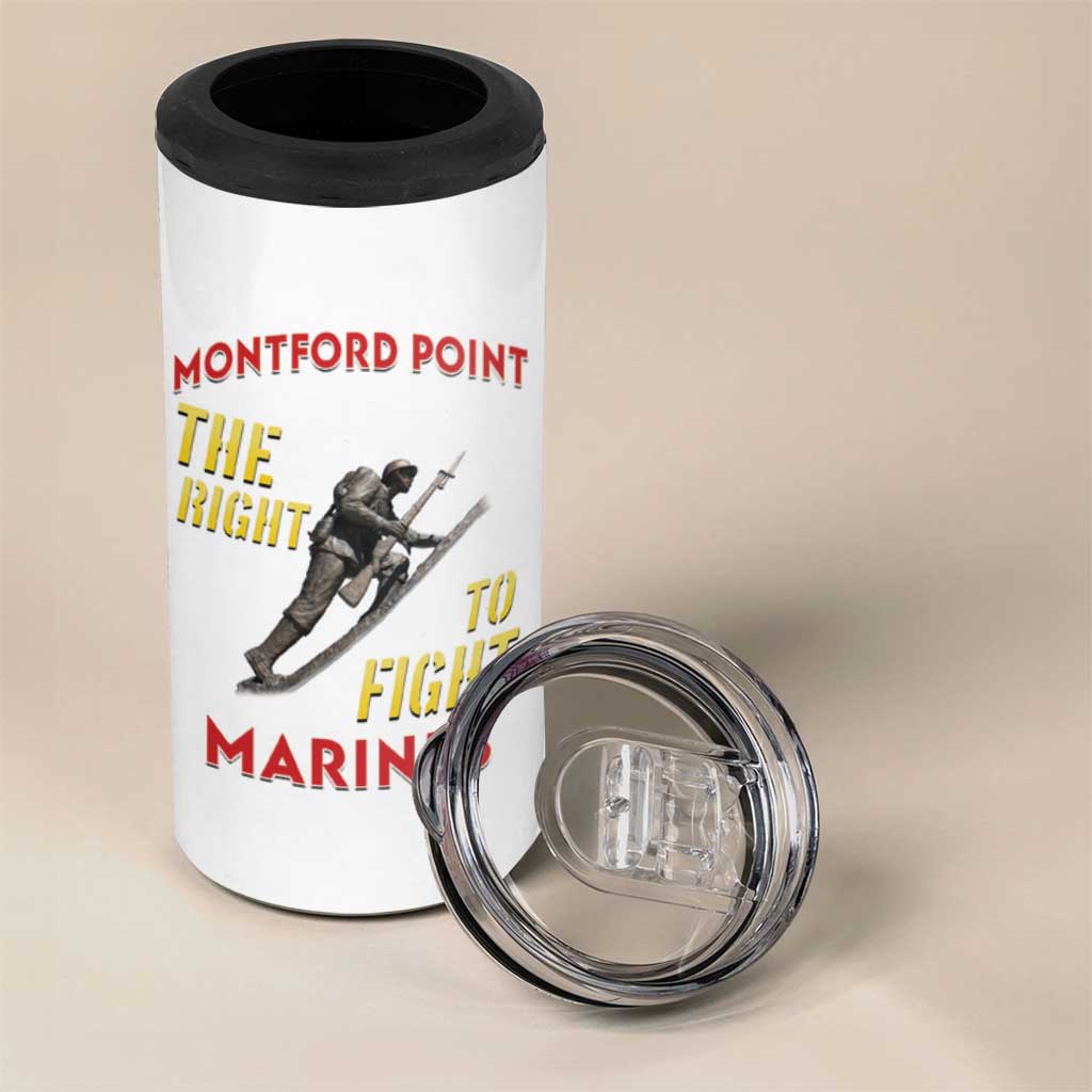 African American Heroes 4 in 1 Can Cooler Tumbler Montford Point Marines - White LT15