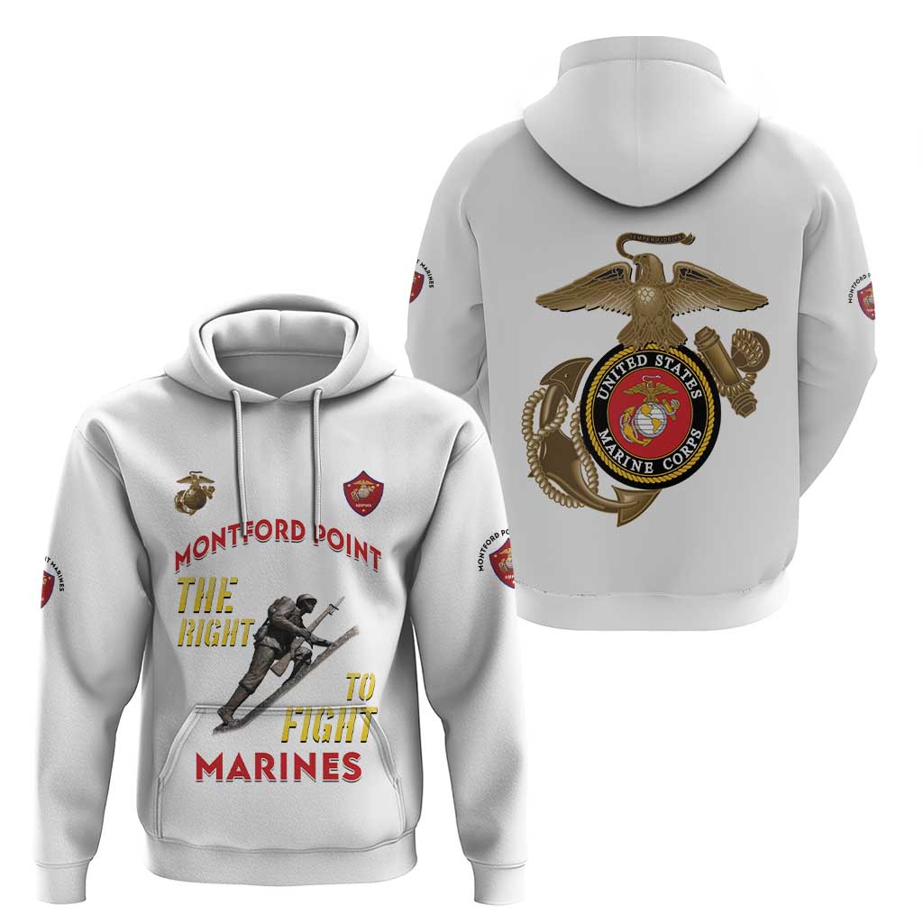 Montford Point Marines Hoodie The Right To Fight - White LT15