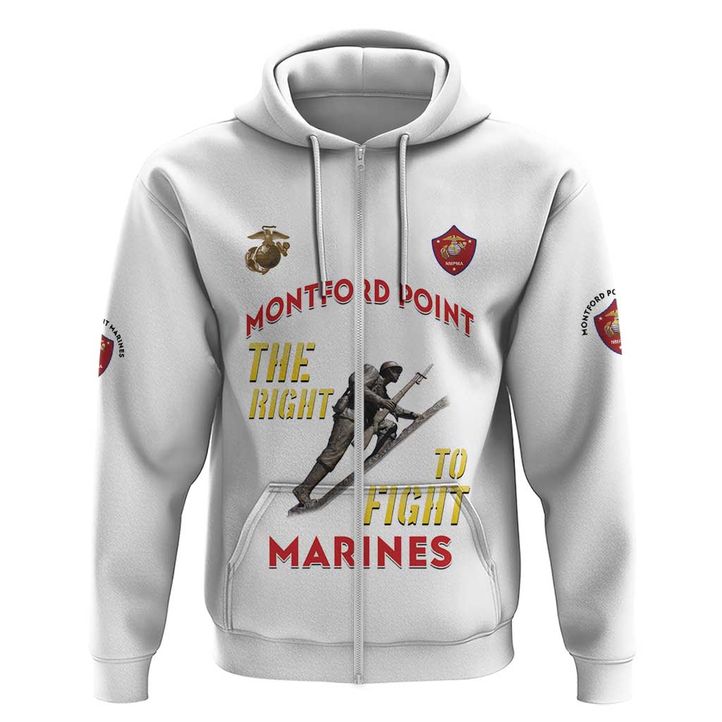 Montford Point Marines Hoodie The Right To Fight - White LT15