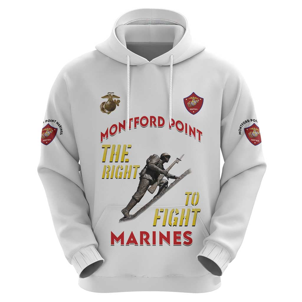 Montford Point Marines Hoodie The Right To Fight - White LT15