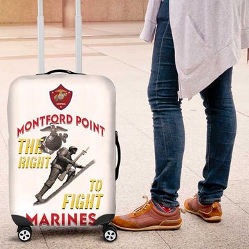 Montford Point Marines Luggage Cover The Right To Fight - White LT15