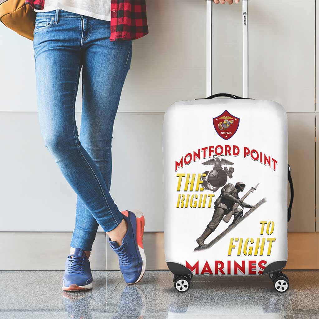 Montford Point Marines Luggage Cover The Right To Fight - White LT15