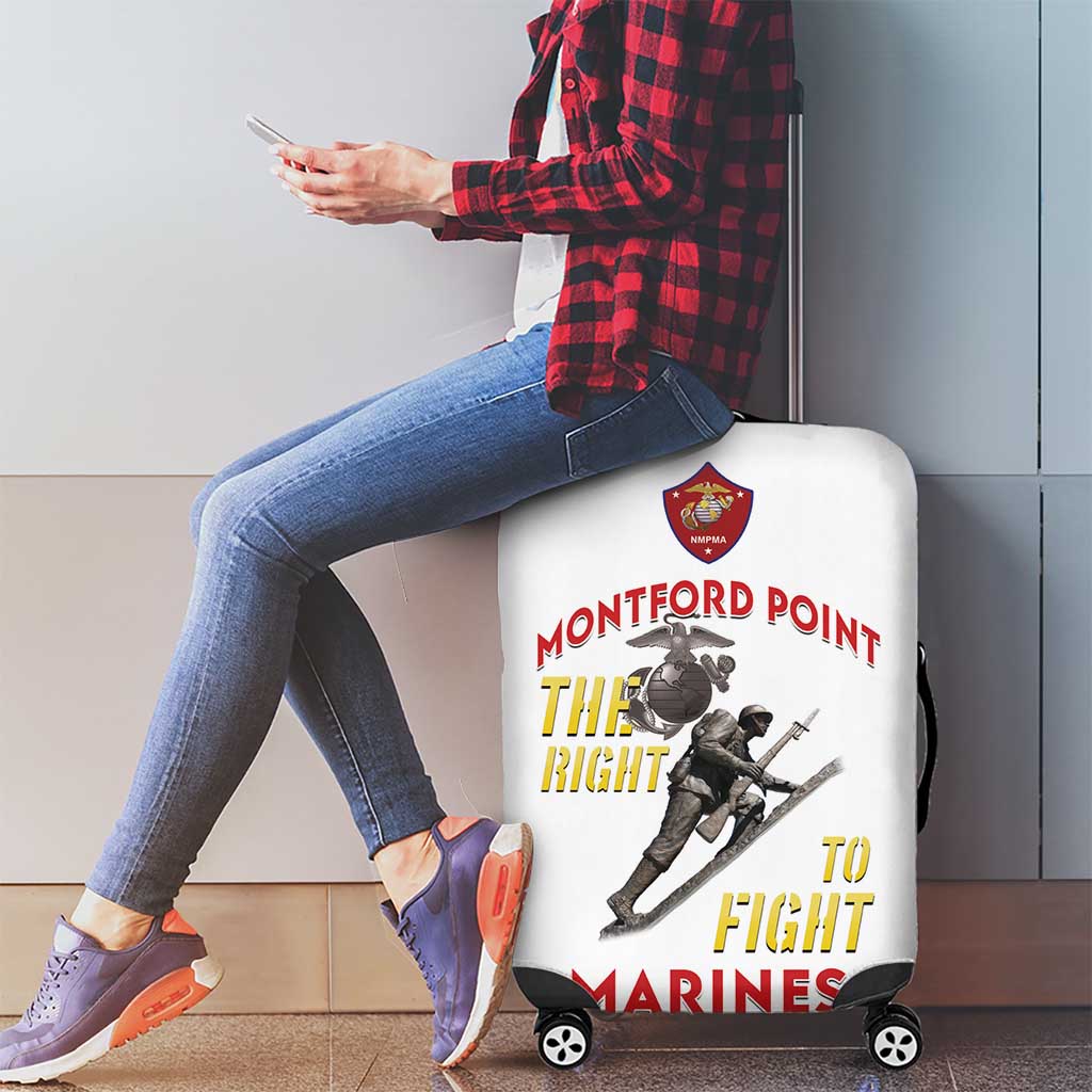 Montford Point Marines Luggage Cover The Right To Fight - White LT15