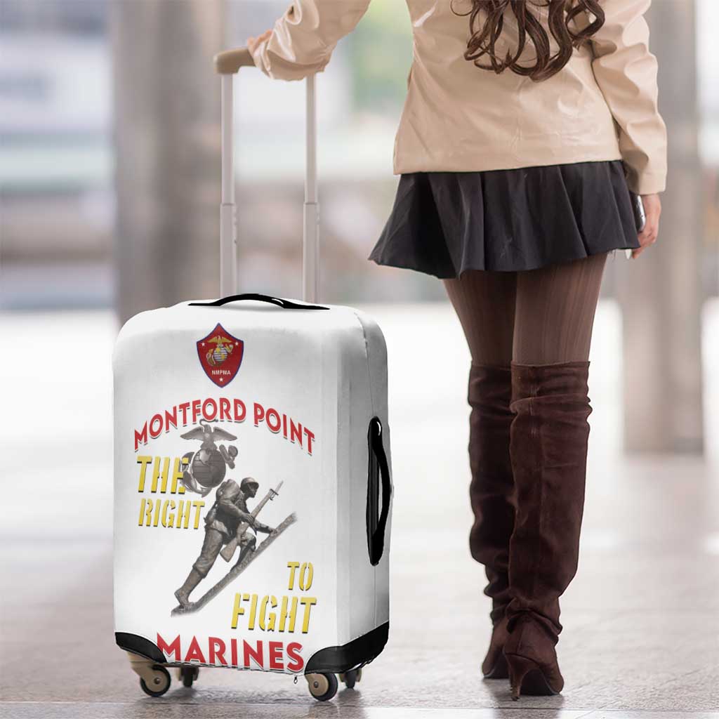 Montford Point Marines Luggage Cover The Right To Fight - White LT15