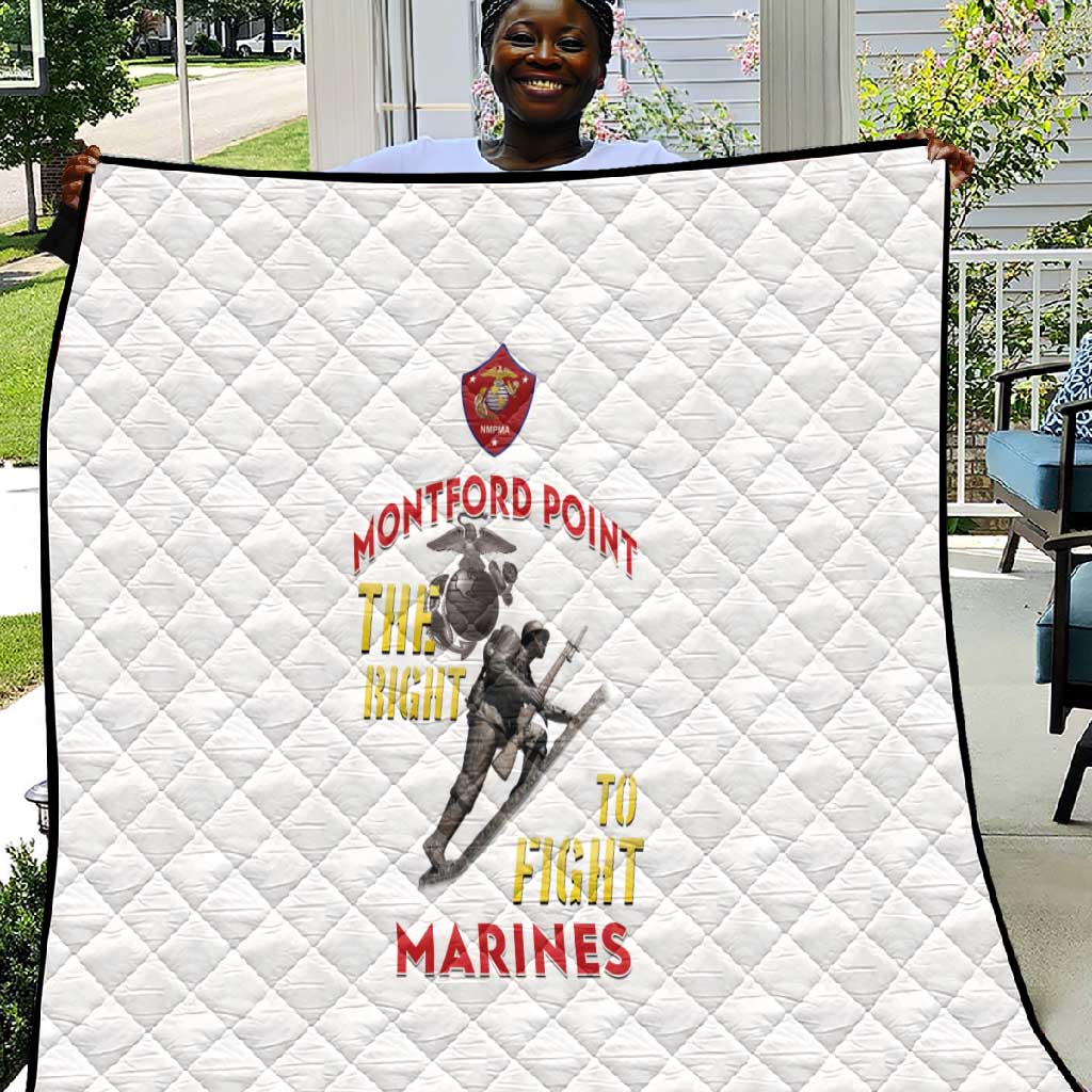 African American Heroes Quilt Montford Point Marines - White LT15