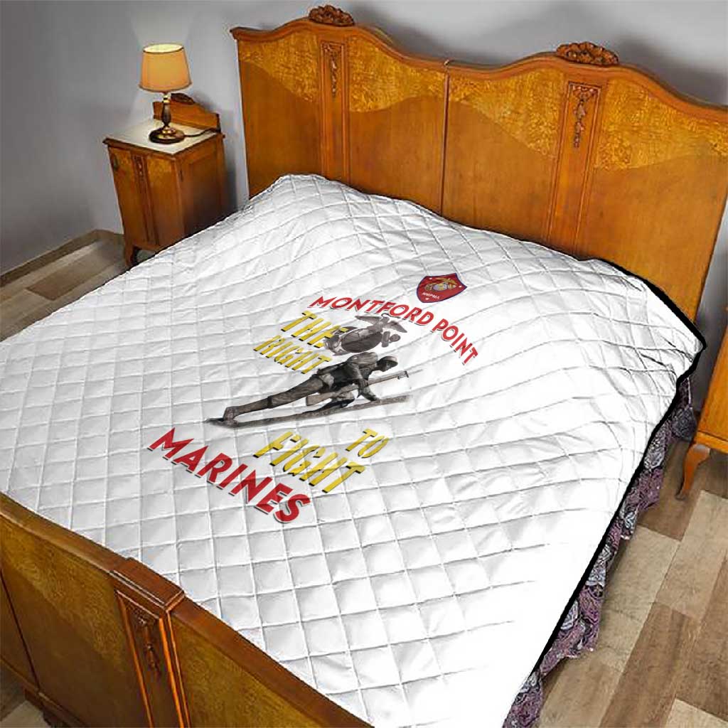 African American Heroes Quilt Montford Point Marines - White LT15