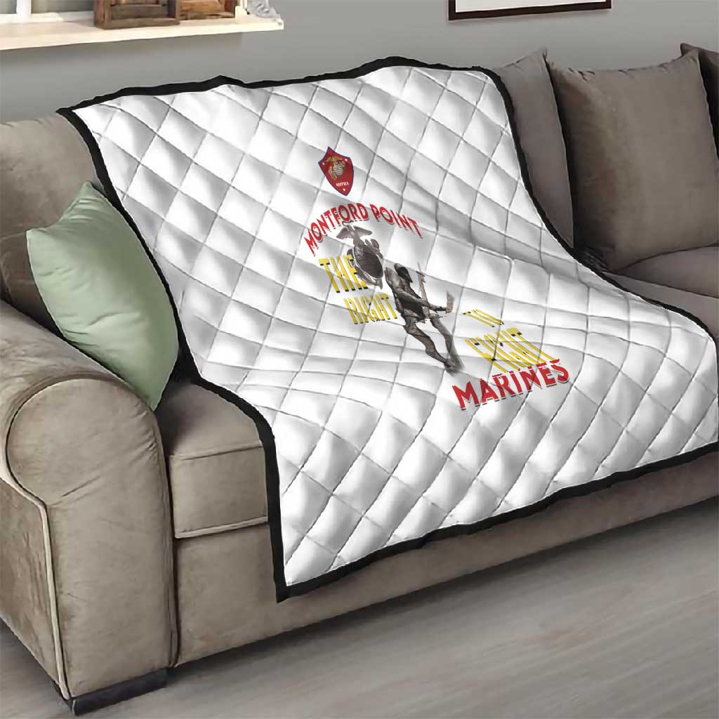 African American Heroes Quilt Montford Point Marines - White LT15