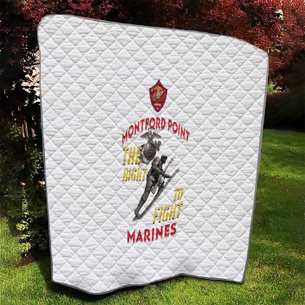 African American Heroes Quilt Montford Point Marines - White LT15