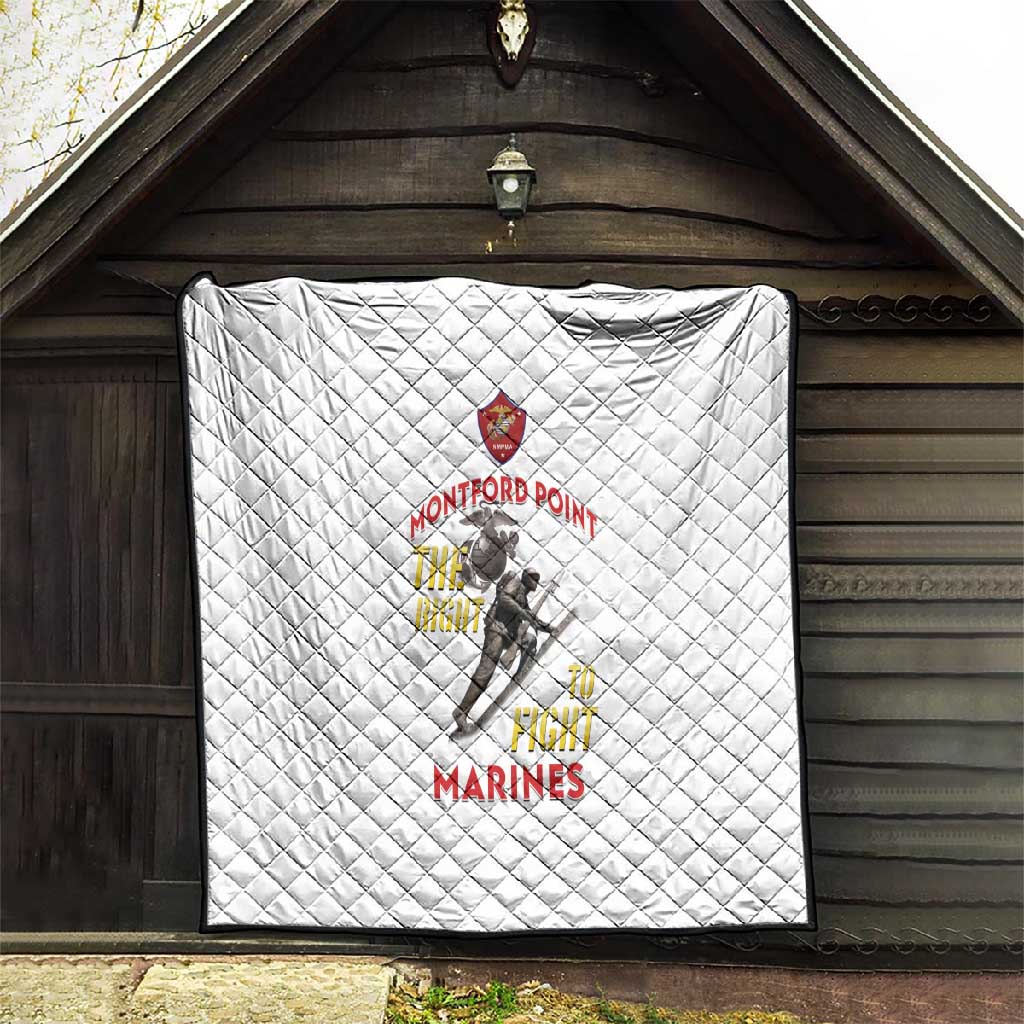 African American Heroes Quilt Montford Point Marines - White LT15