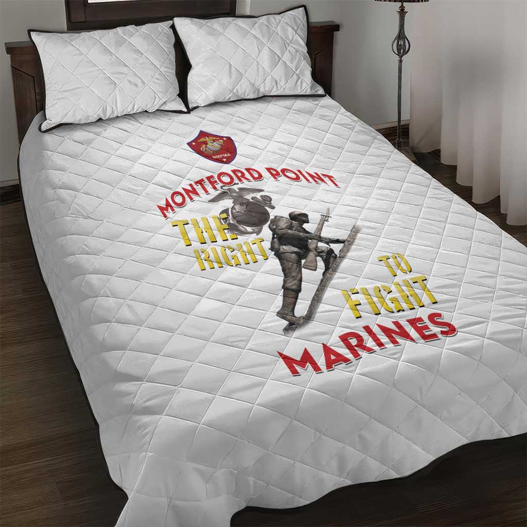 African American Heroes Quilt Bed Set Montford Point Marines - White LT15