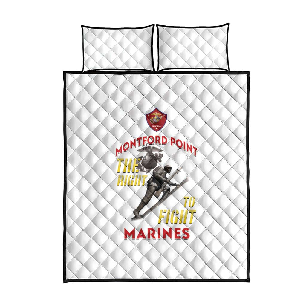 African American Heroes Quilt Bed Set Montford Point Marines - White LT15