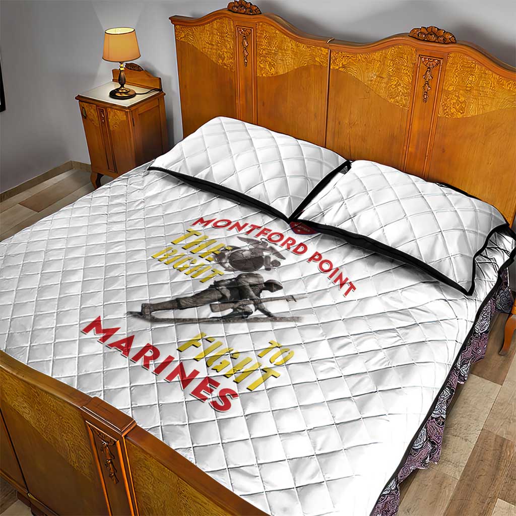 African American Heroes Quilt Bed Set Montford Point Marines - White LT15
