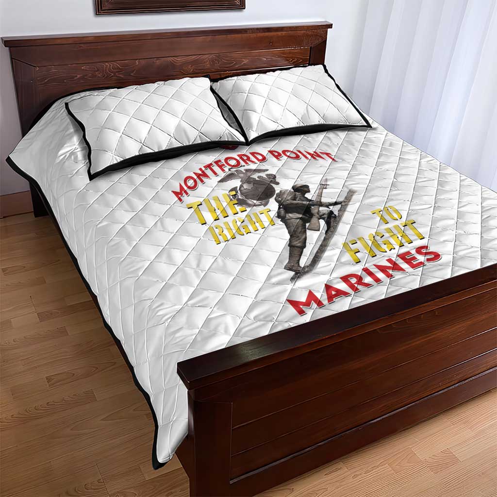 African American Heroes Quilt Bed Set Montford Point Marines - White LT15