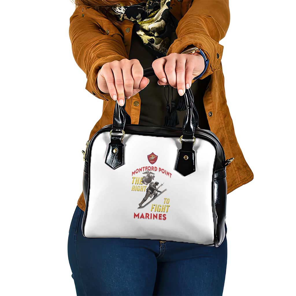 Montford Point Marines Shoulder Handbag The Right To Fight - White LT15