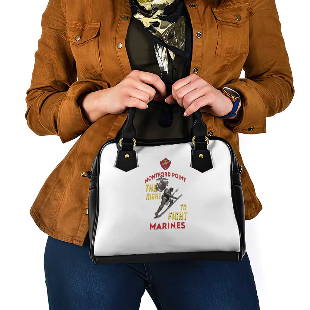 Montford Point Marines Shoulder Handbag The Right To Fight - White LT15