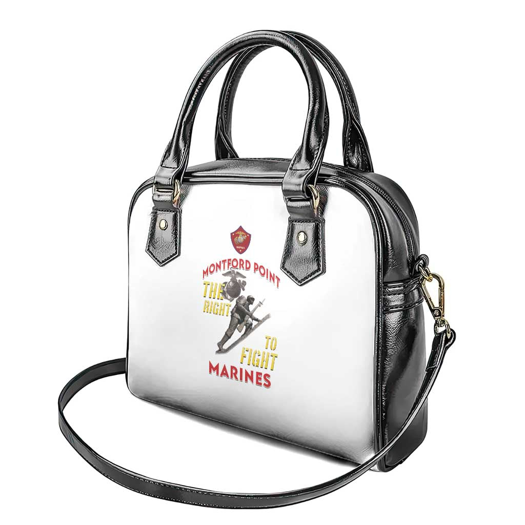 Montford Point Marines Shoulder Handbag The Right To Fight - White LT15