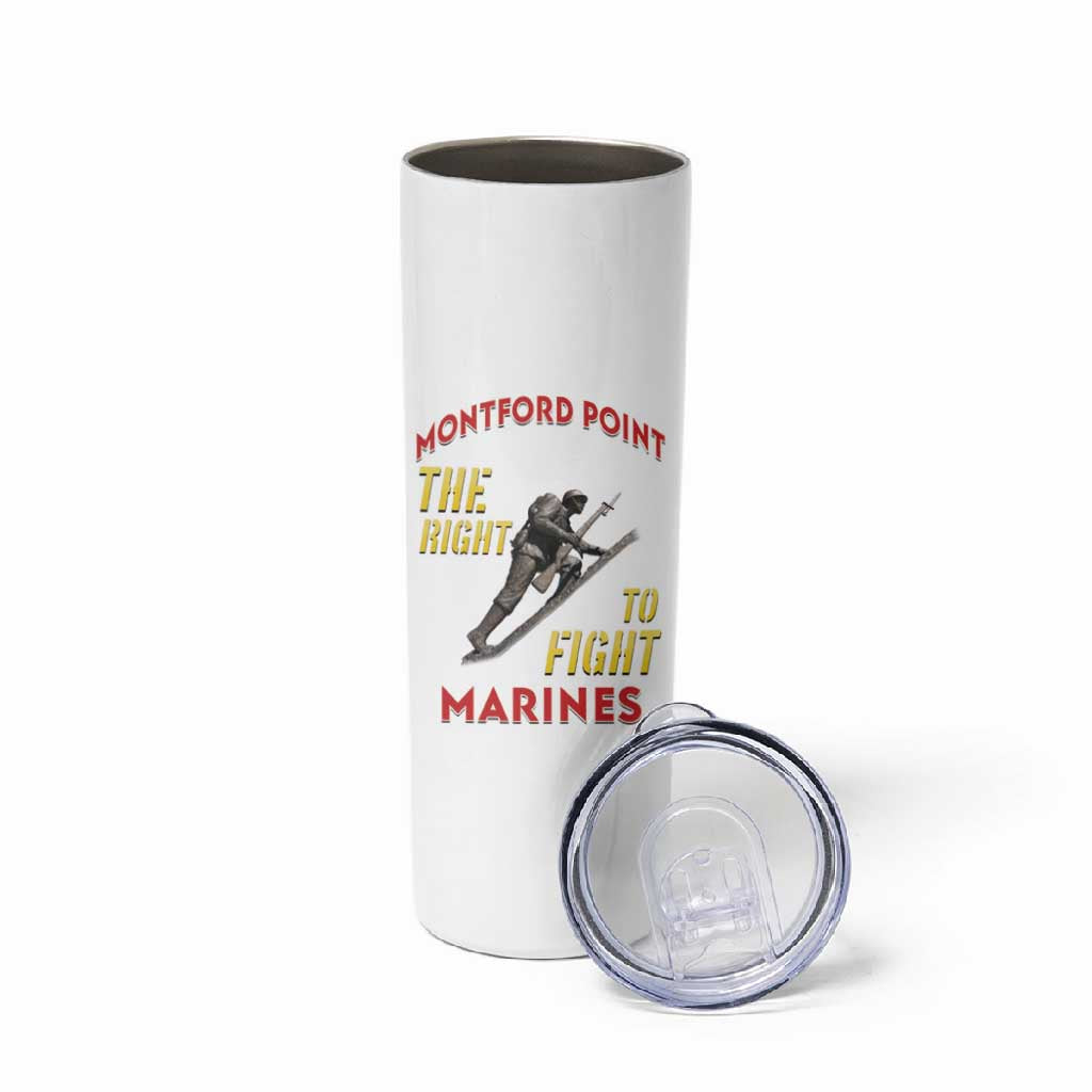 African American Heroes Skinny Tumbler Montford Point Marines - White LT15