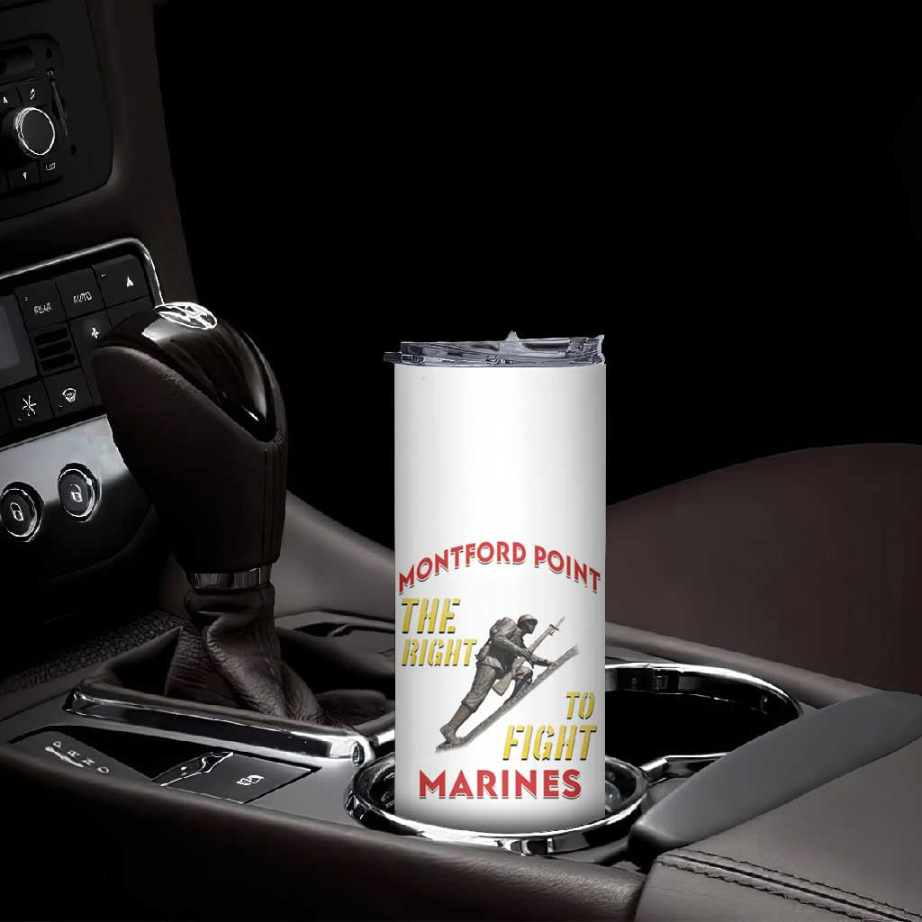 African American Heroes Skinny Tumbler Montford Point Marines - White LT15