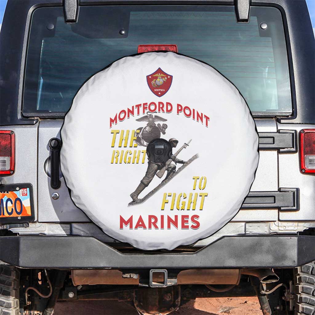 Montford Point Marines Spare Tire Cover The Right To Fight - White LT15