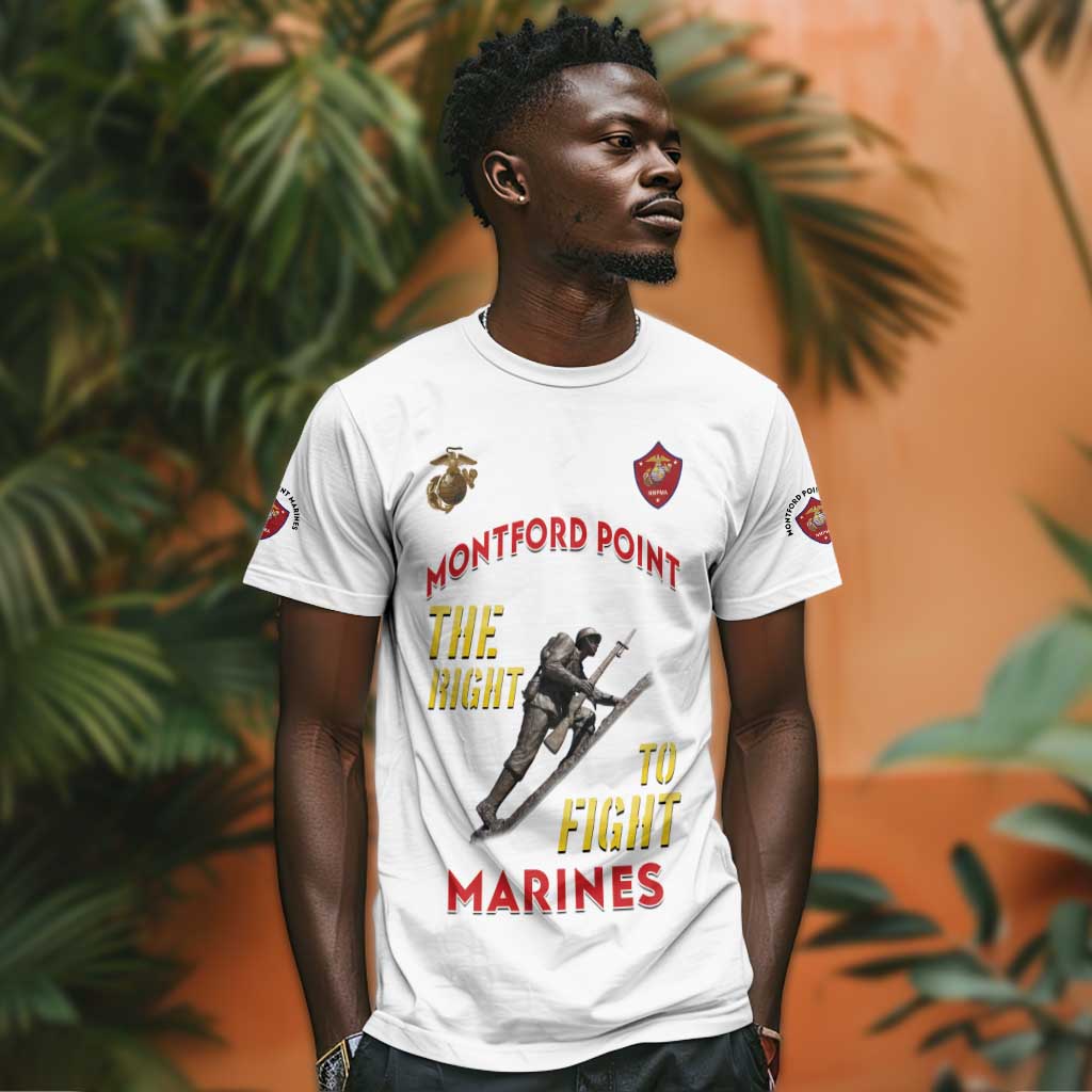 African American Heroes T shirt Montford Point Marines - White LT15