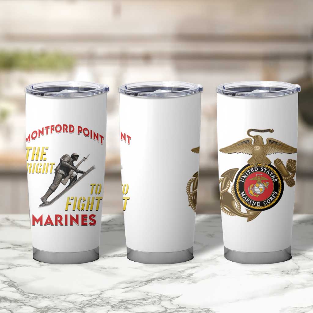 African American Heroes Tumbler Cup Montford Point Marines - White LT15