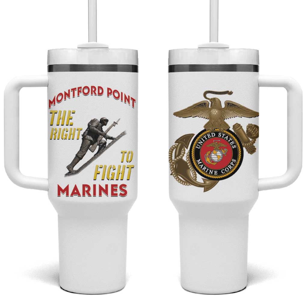 African American Heroes Tumbler With Handle Montford Point Marines - White LT15