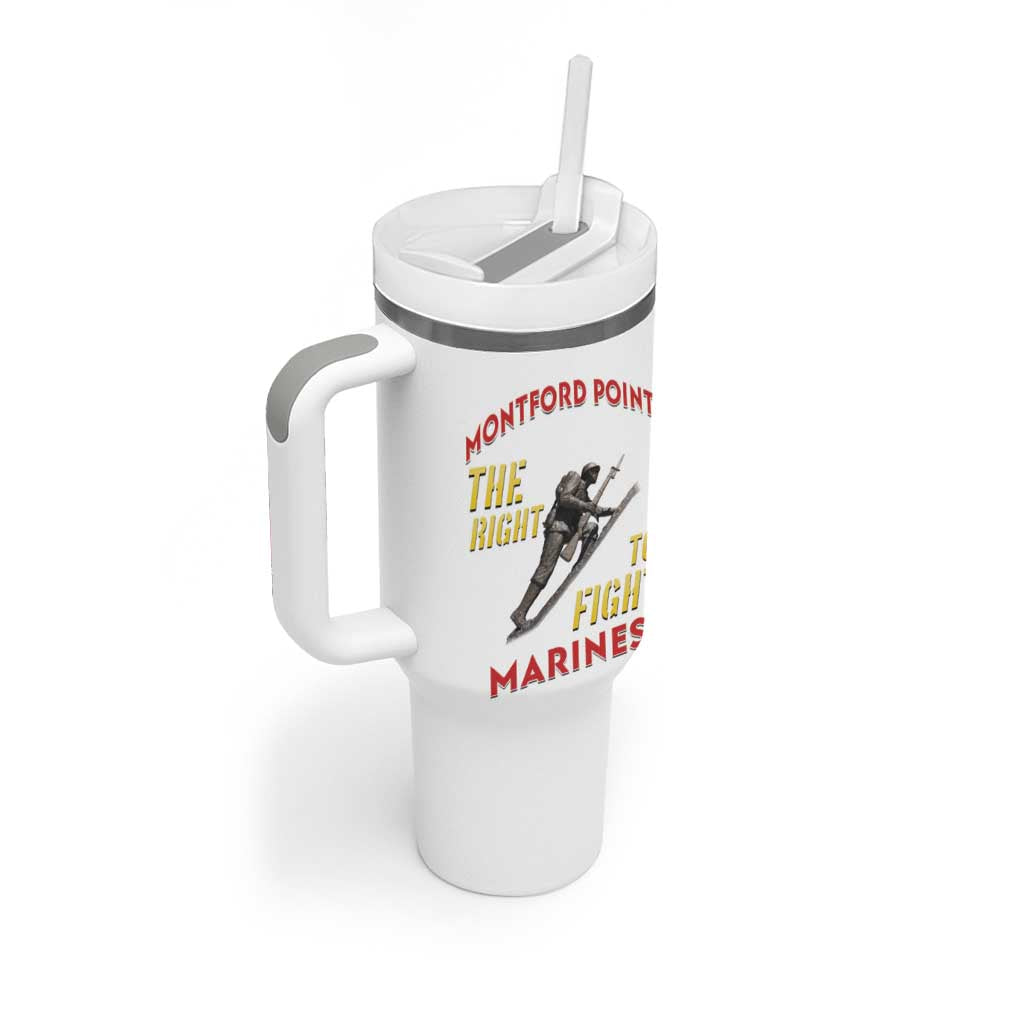 African American Heroes Tumbler With Handle Montford Point Marines - White LT15
