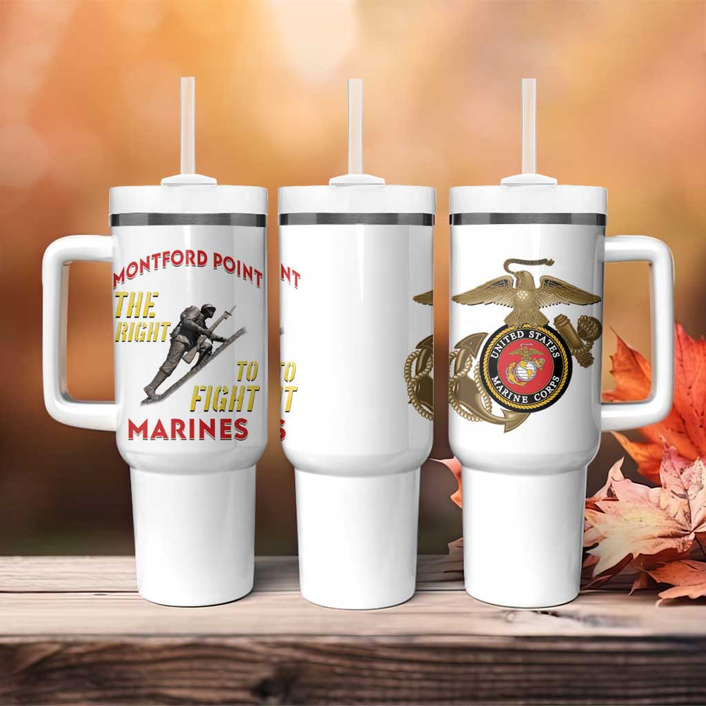 African American Heroes Tumbler With Handle Montford Point Marines - White LT15