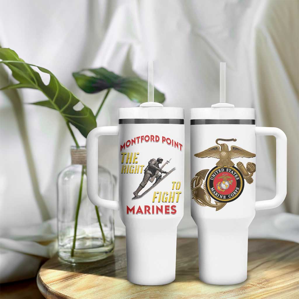 African American Heroes Tumbler With Handle Montford Point Marines - White LT15