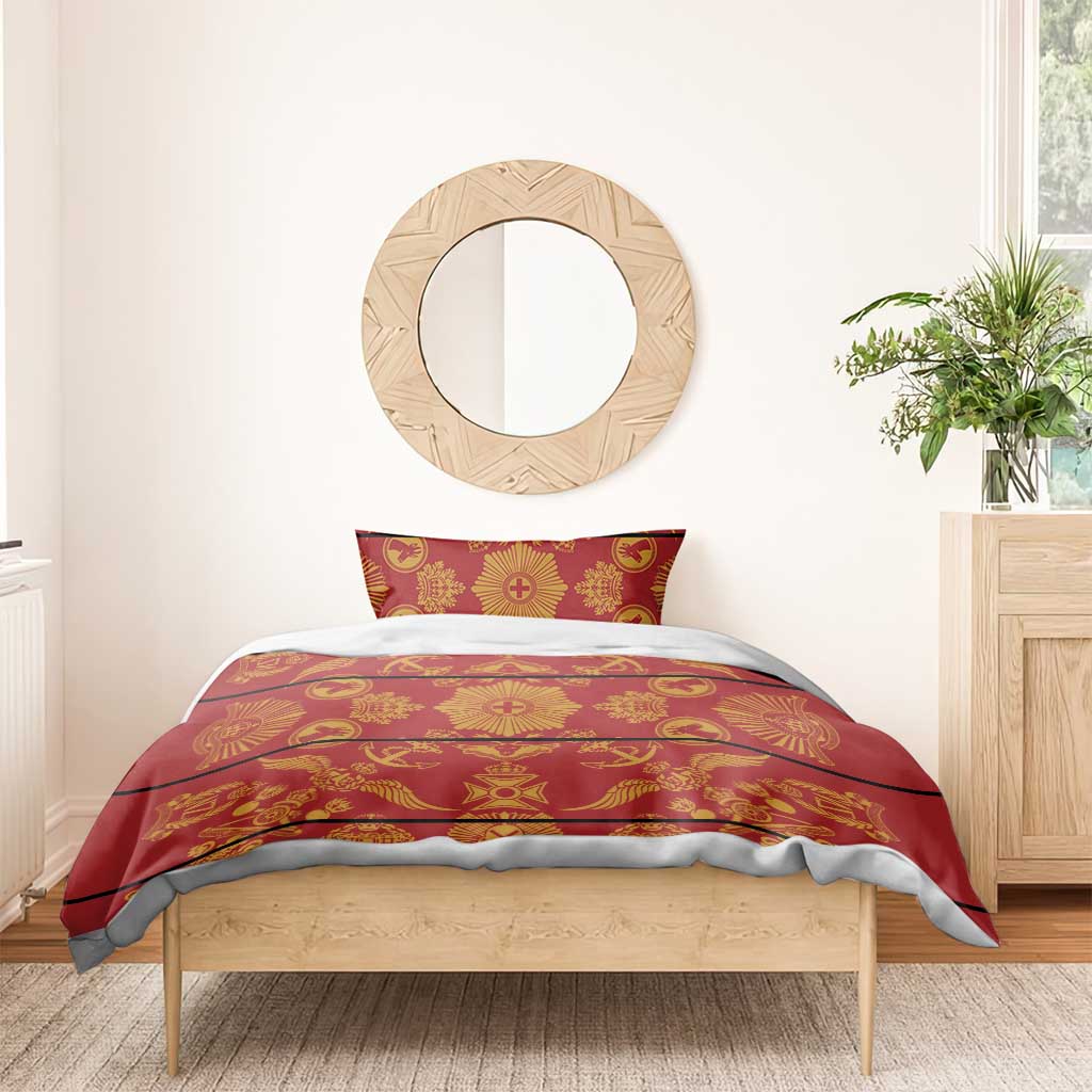 Basotho Blanket Bedding Set Lesotho Seanamarena Kharetsa Royal Red LT15