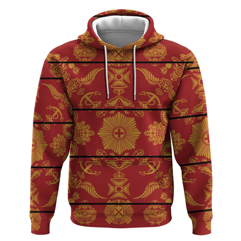 Lesotho Seanamarena Kharetsa Royal Red Hoodie Basotho Traditional Blanket Style LT15