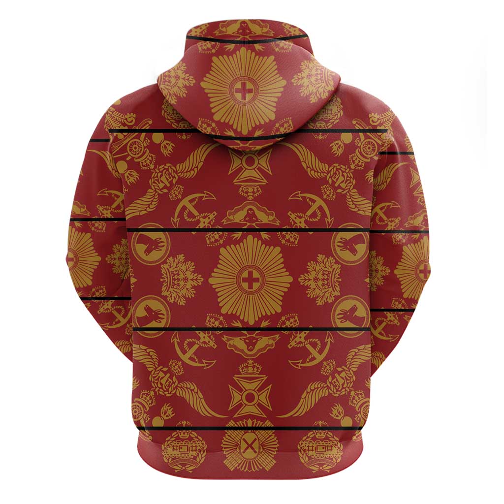Lesotho Seanamarena Kharetsa Royal Red Hoodie Basotho Traditional Blanket Style LT15