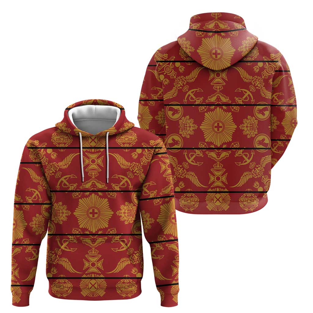 Lesotho Seanamarena Kharetsa Royal Red Hoodie Basotho Traditional Blanket Style LT15
