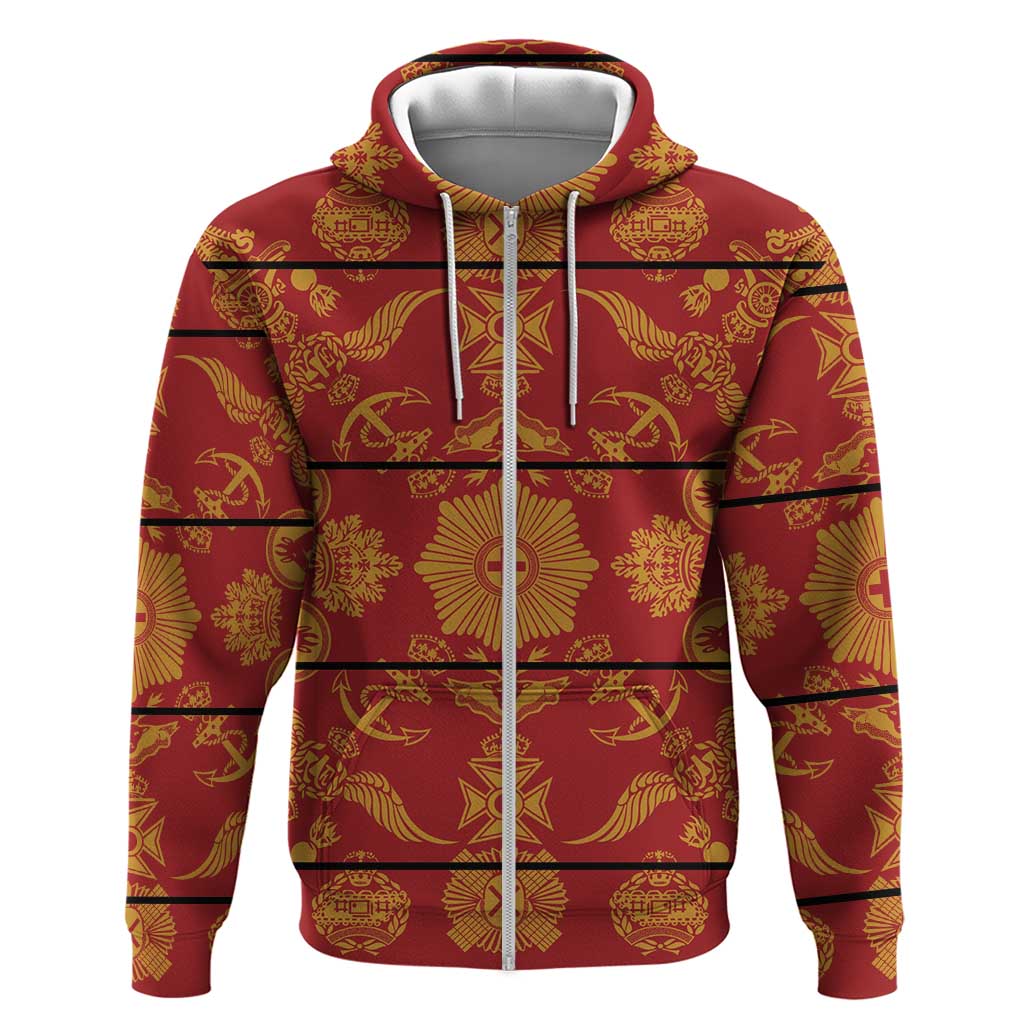 Lesotho Seanamarena Kharetsa Royal Red Hoodie Basotho Traditional Blanket Style LT15