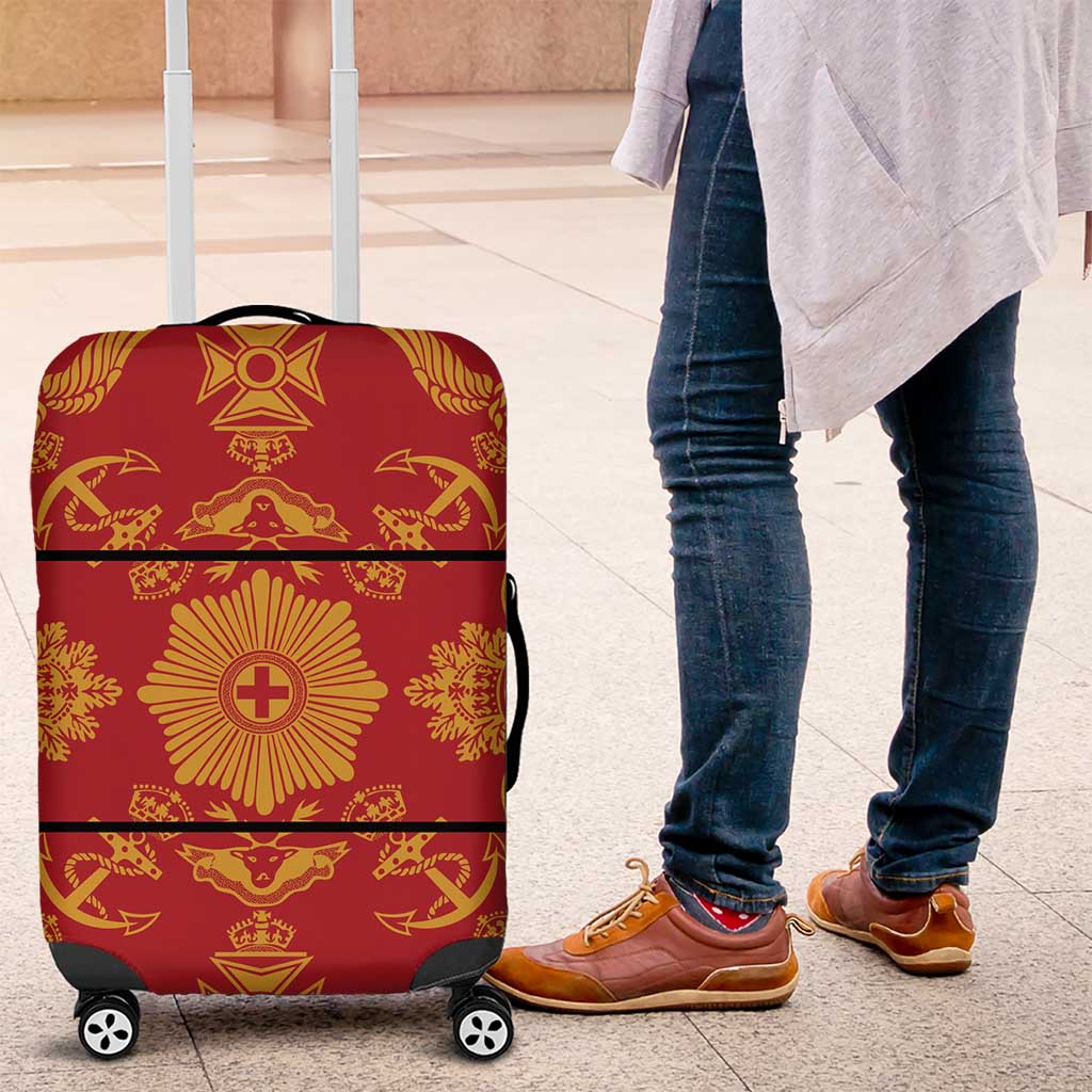 Lesotho Seanamarena Kharetsa Royal Red Luggage Cover Basotho Traditional Blanket Style LT15
