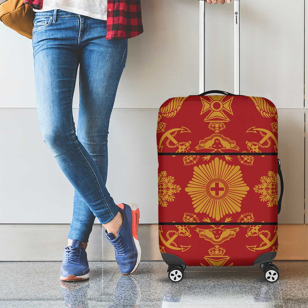 Lesotho Seanamarena Kharetsa Royal Red Luggage Cover Basotho Traditional Blanket Style LT15