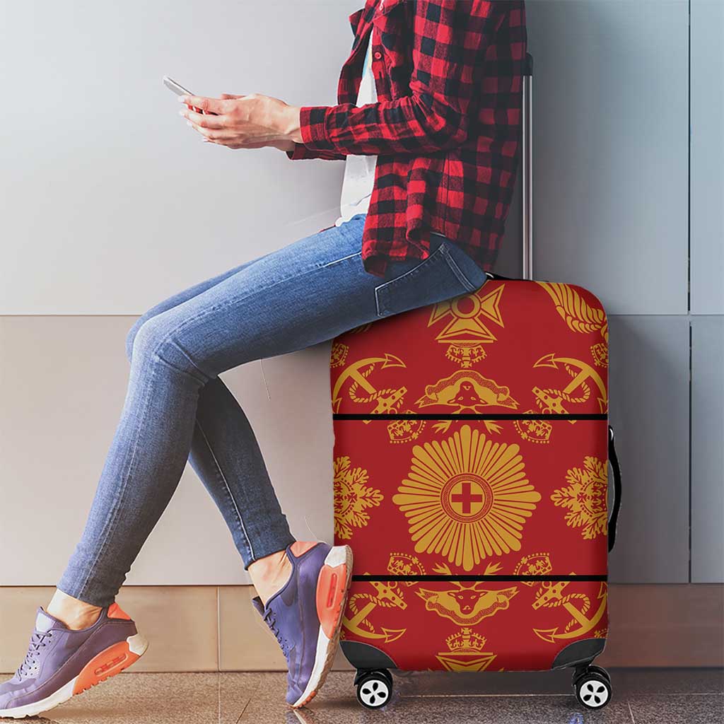Lesotho Seanamarena Kharetsa Royal Red Luggage Cover Basotho Traditional Blanket Style LT15
