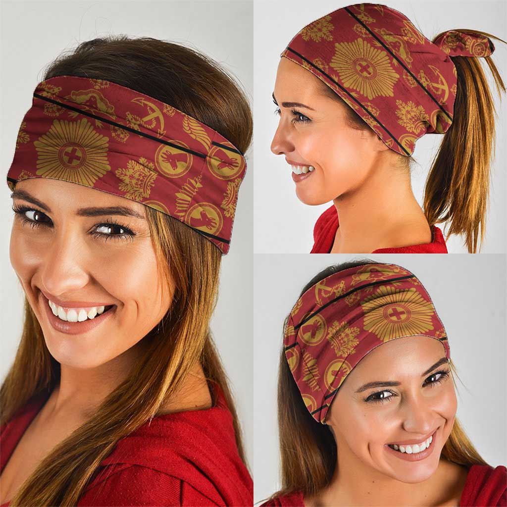 Lesotho Seanamarena Kharetsa Royal Red Neck Gaiter Basotho Traditional Blanket Style LT15