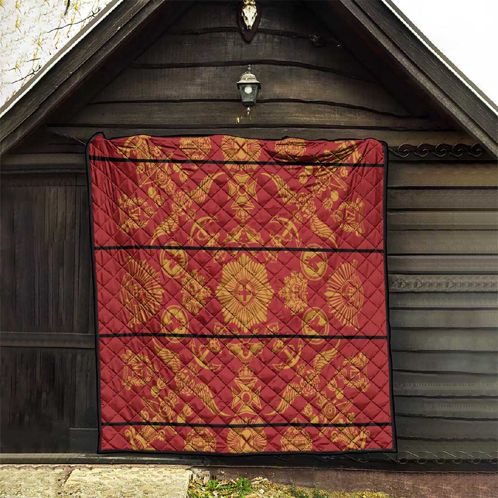 Basotho Blanket Quilt Lesotho Seanamarena Kharetsa Royal Red LT15