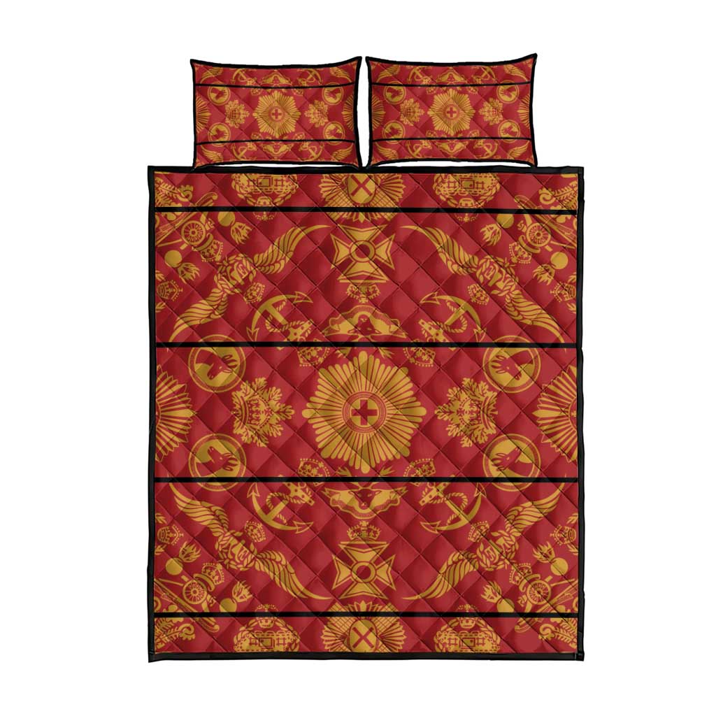 Basotho Blanket Quilt Bed Set Lesotho Seanamarena Kharetsa Royal Red LT15