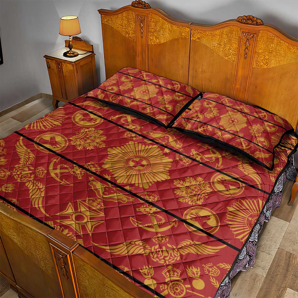 Basotho Blanket Quilt Bed Set Lesotho Seanamarena Kharetsa Royal Red LT15