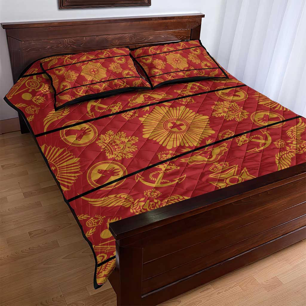 Basotho Blanket Quilt Bed Set Lesotho Seanamarena Kharetsa Royal Red LT15