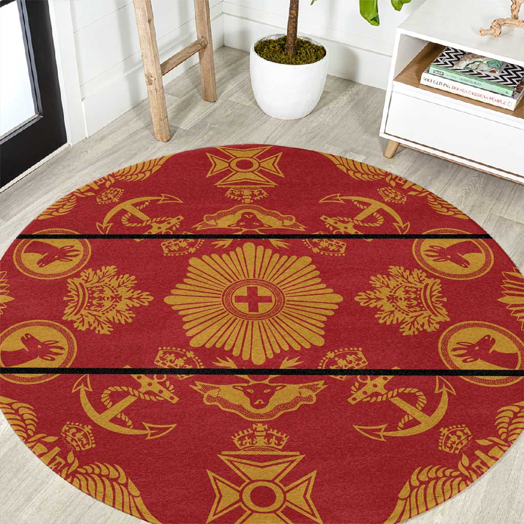 Basotho Blanket Round Carpet Lesotho Seanamarena Kharetsa Royal Red LT15